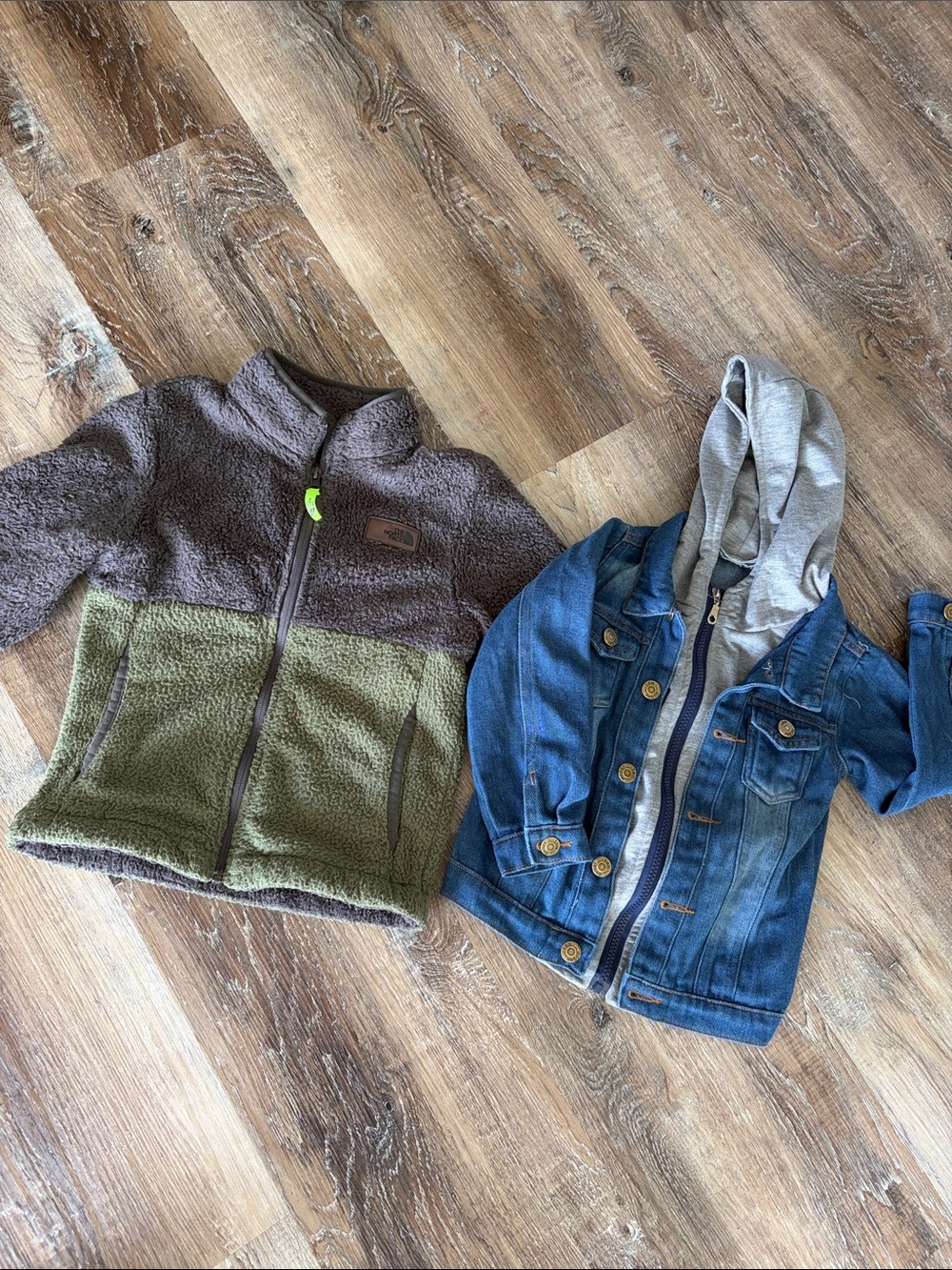 Kids The North Face Sherpa Jacket & unbranded Jean jacket size 5